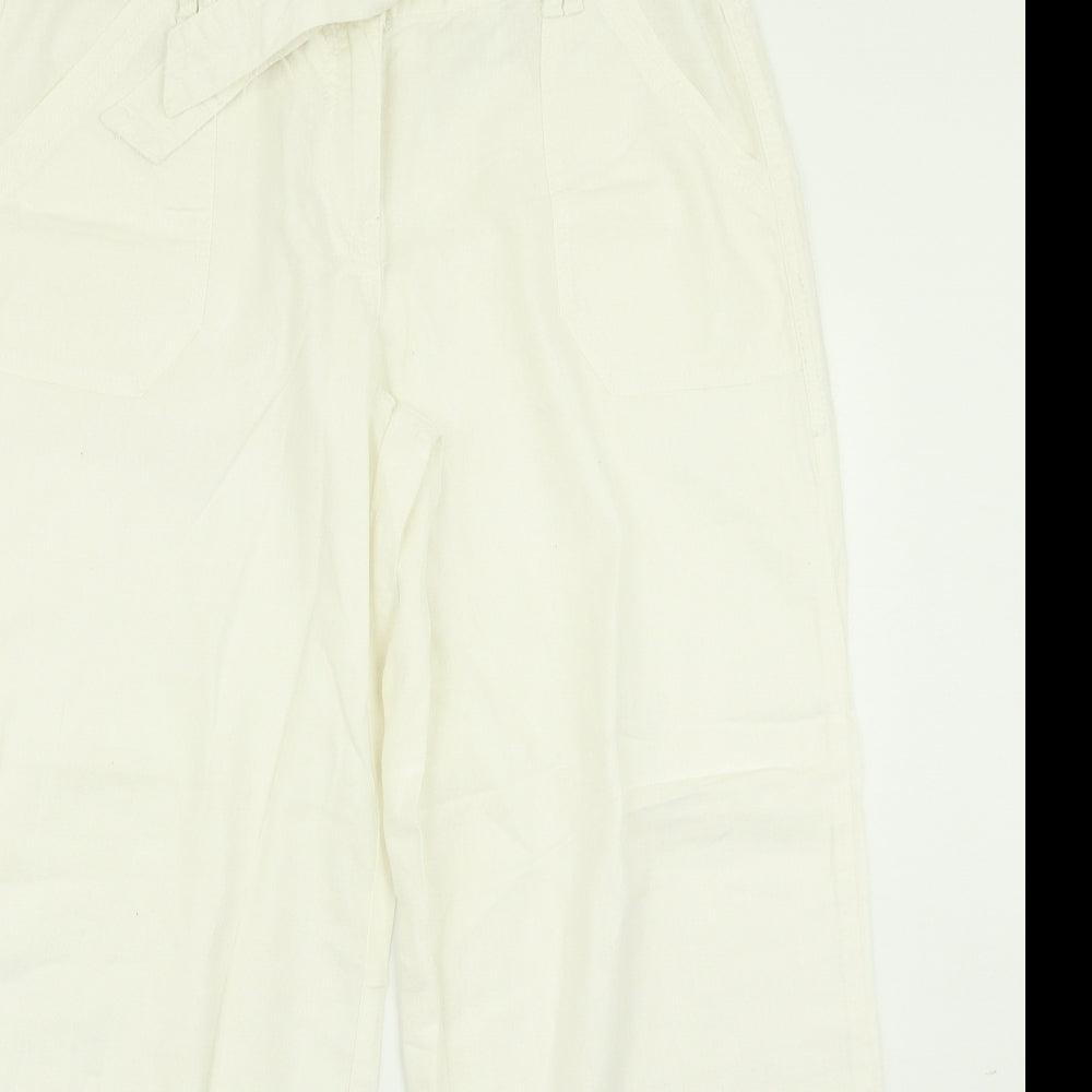 NEXT Womens White   Cargo Trousers Size 16 L27 in