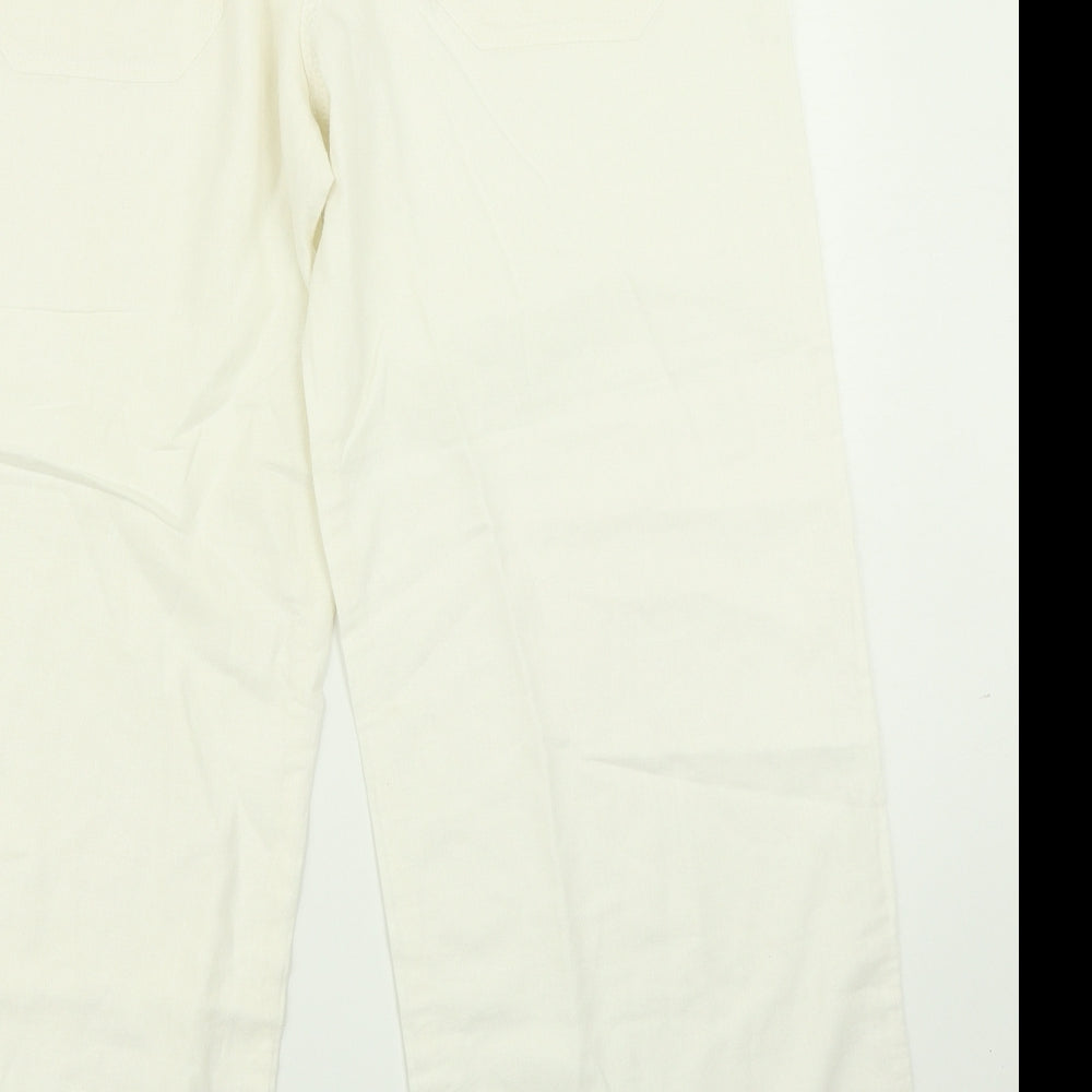 NEXT Womens White   Cargo Trousers Size 16 L27 in