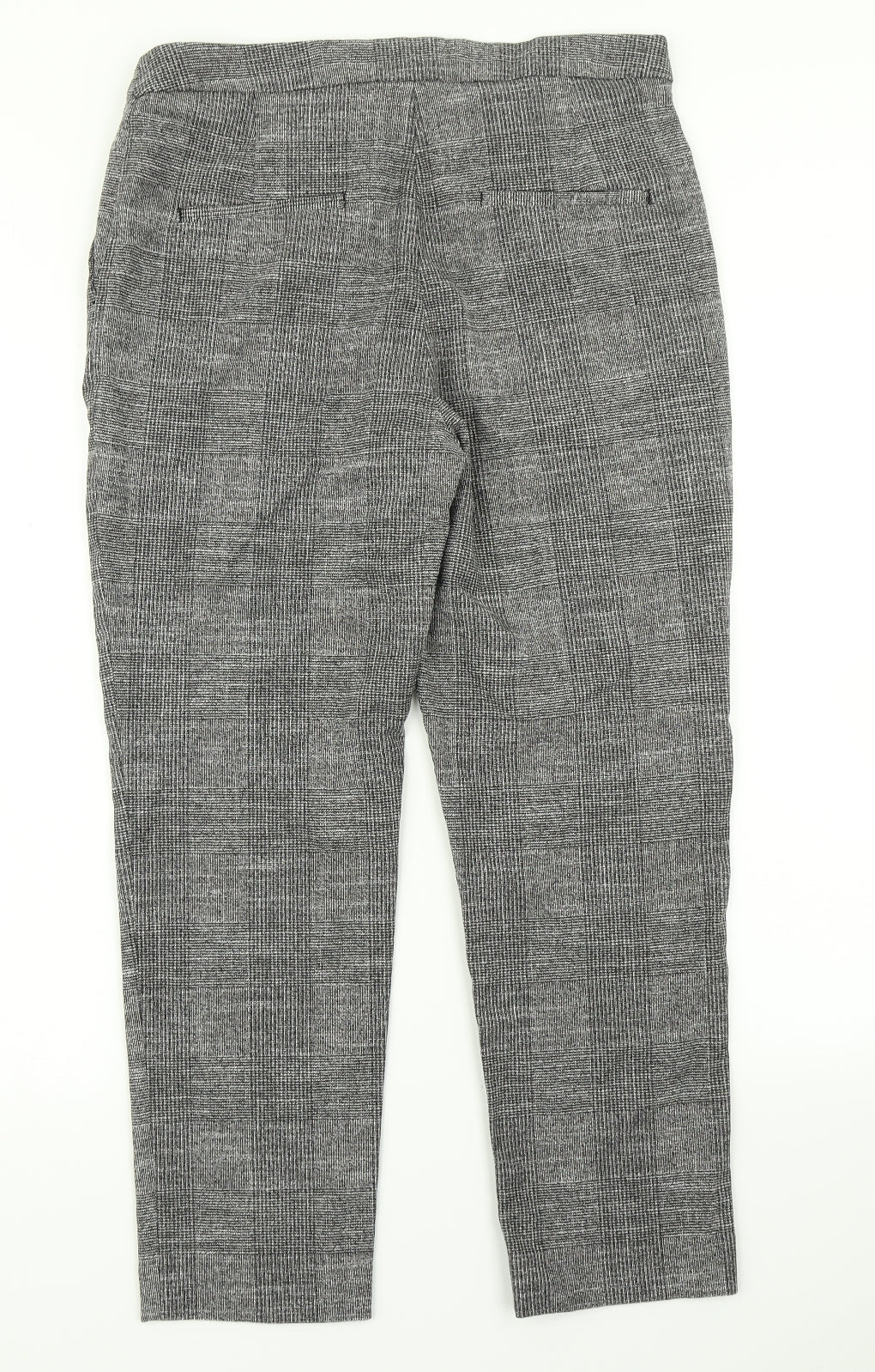 H&M Womens Grey Check  Dress Pants Trousers Size 14 L25 in