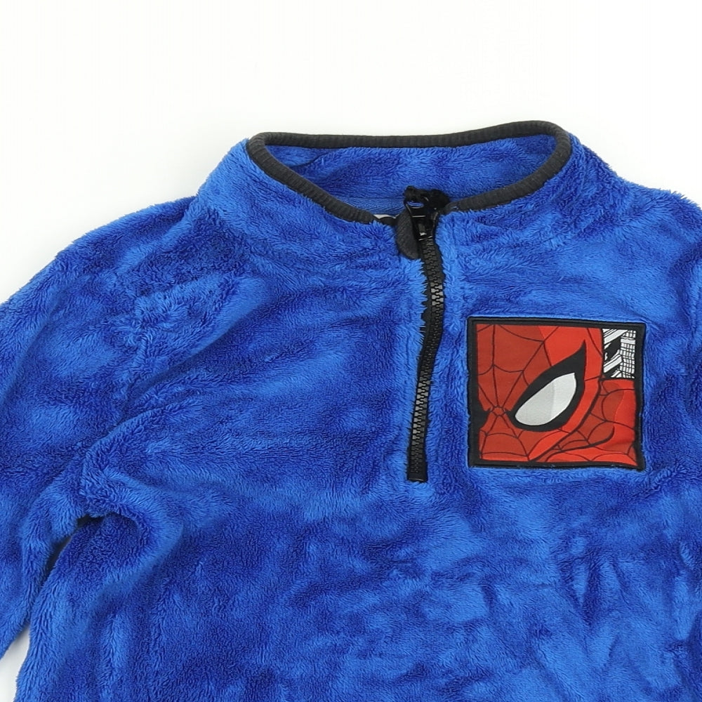 Disney Store Boys Blue  Fleece Pullover Sweatshirt Size 5-6 Years  - Spiderman