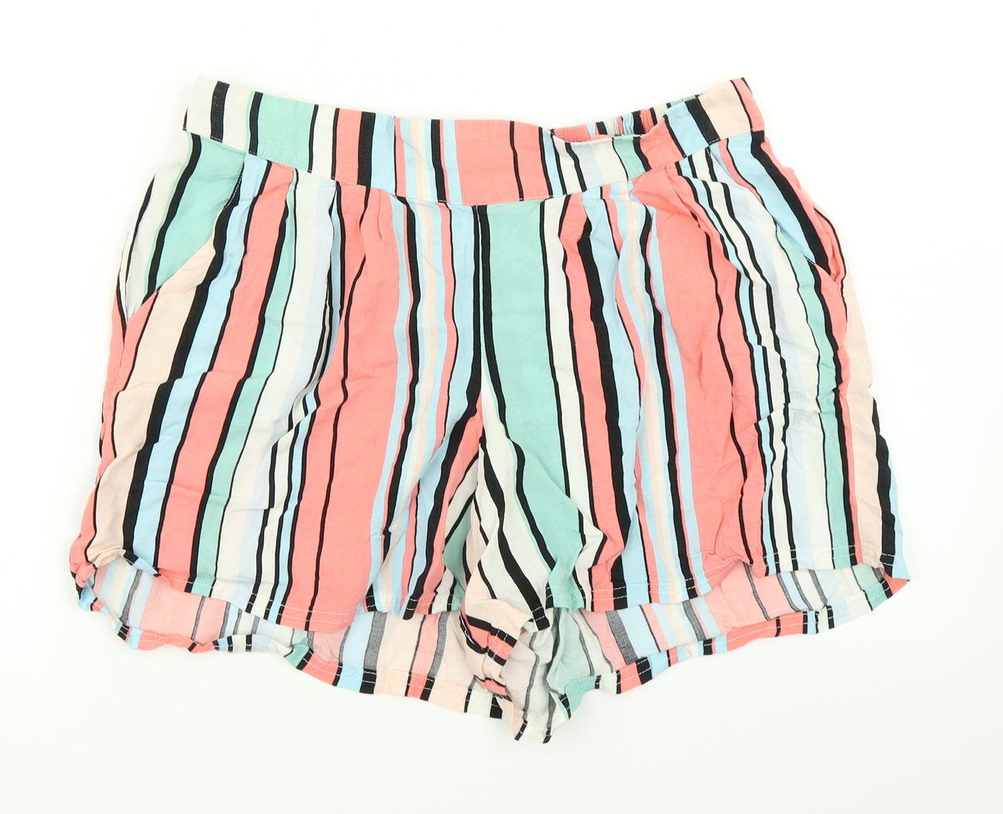Peacocks Womens Pink Striped  Hot Pants Shorts Size 12