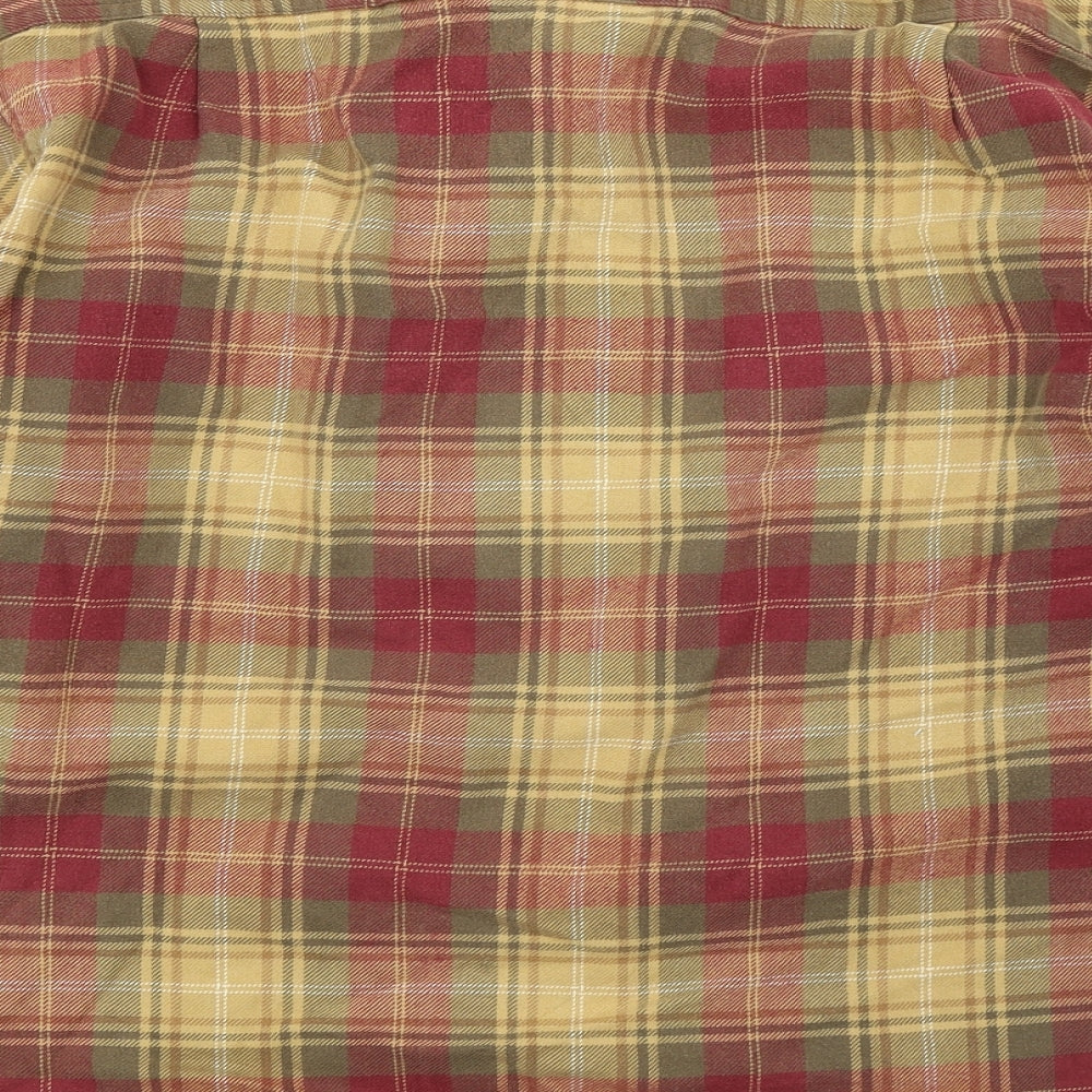 Pinewood Mens Yellow Plaid Flannel  Button-Up Size L