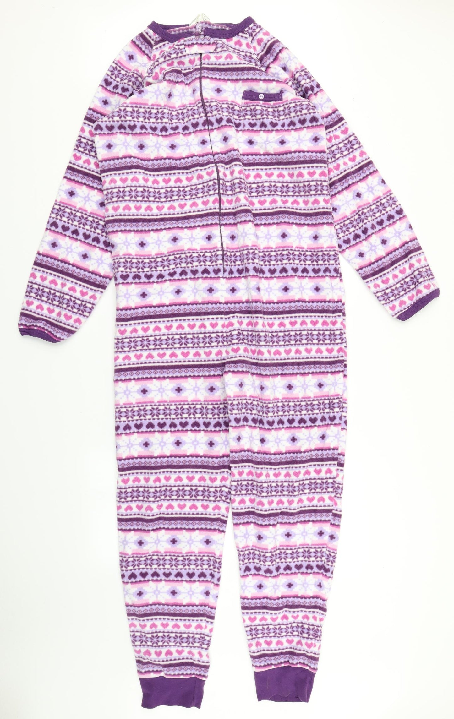 Secret Possessions Womens Purple Fair Isle  Top One Piece Size M