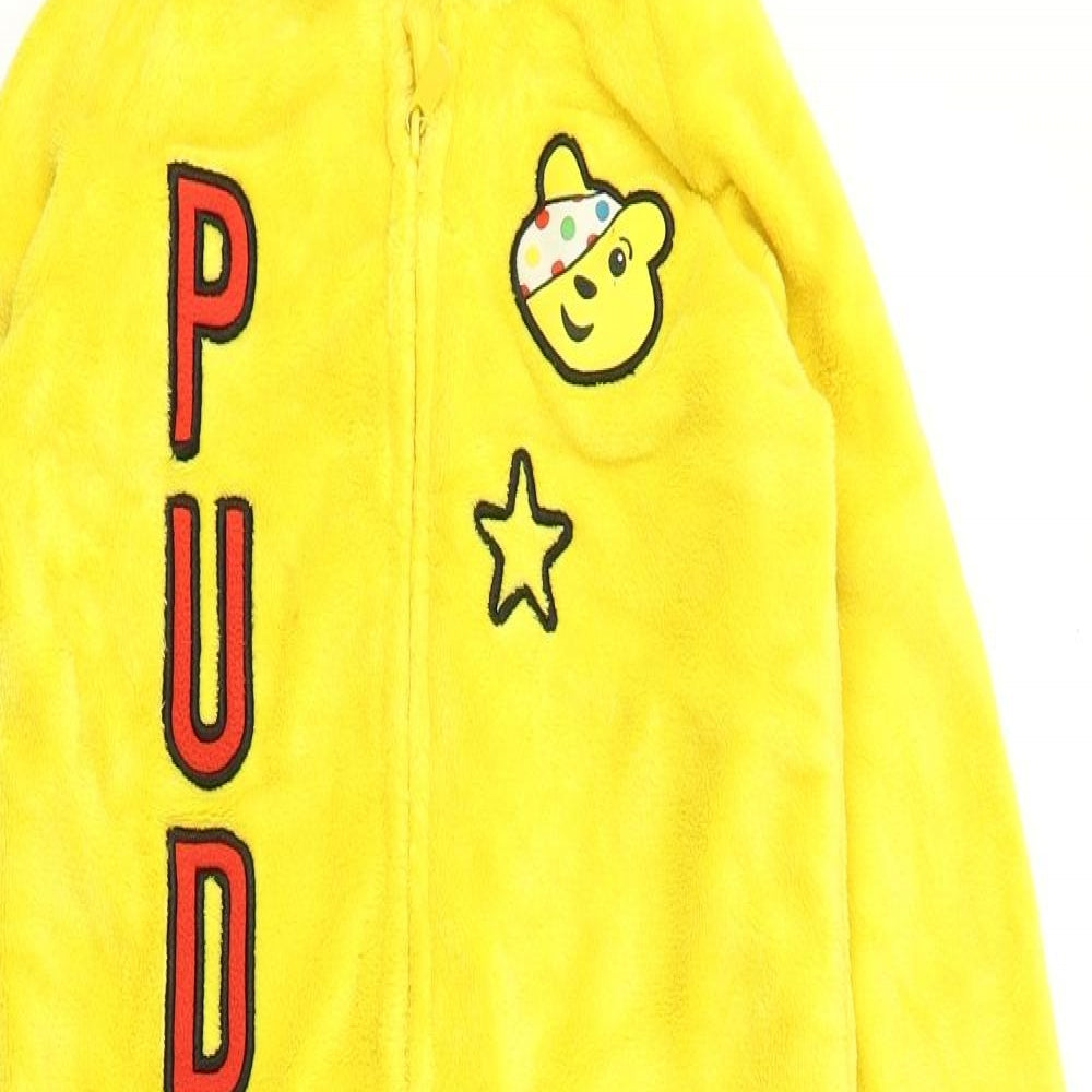 George Boys Yellow Solid Fleece  One Piece Size 8-9 Years  - Pudsey Bear Children in Need