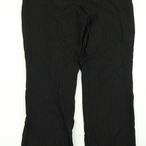 Evie Collection Womens Black Striped  Dress Pants Trousers Size 12 L30 in