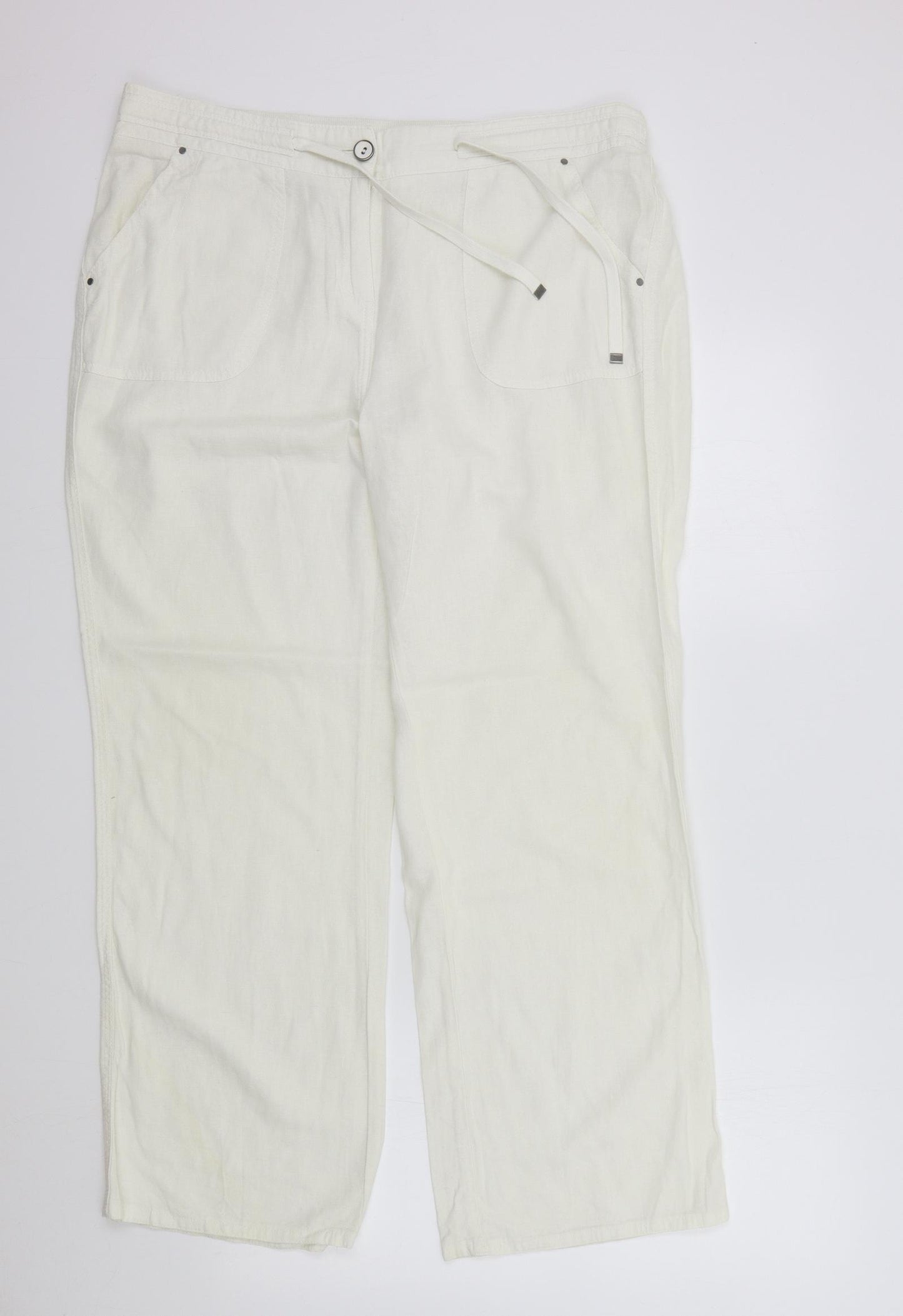 George Womens White   Trousers  Size 14 L28 in