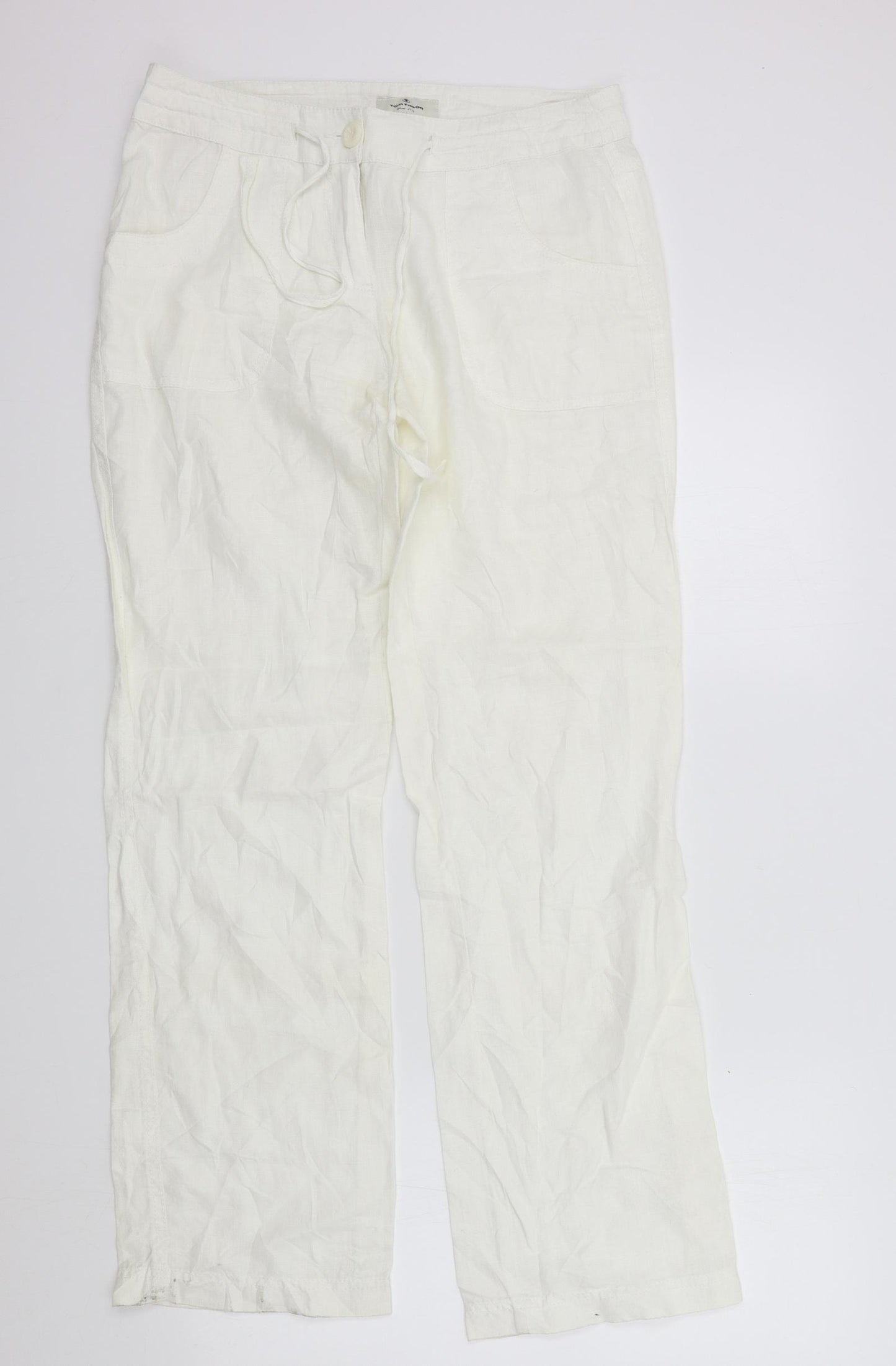 TOM TAILOR Womens White   Trousers  Size 8 L32 in