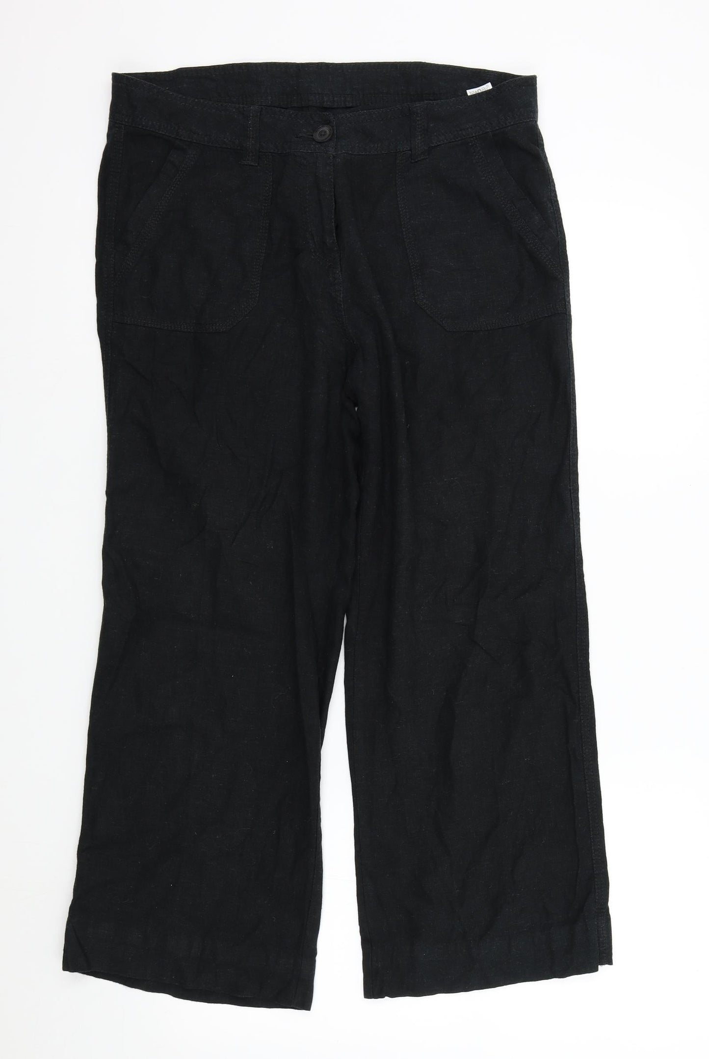 M&S Womens Black   Trousers  Size 12 L26 in