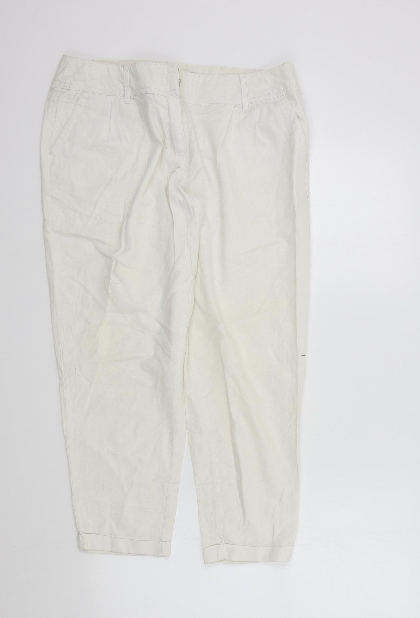 F&F Womens White   Trousers  Size 40 L24 in