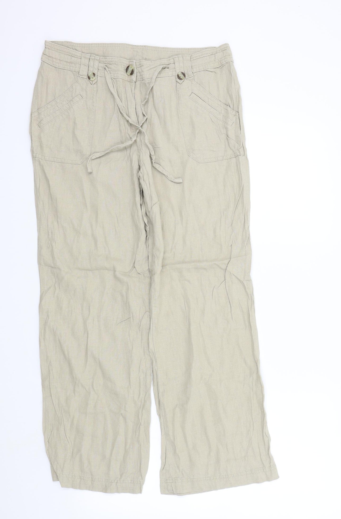 Debenhams Womens Beige   Trousers  Size 12 L27 in