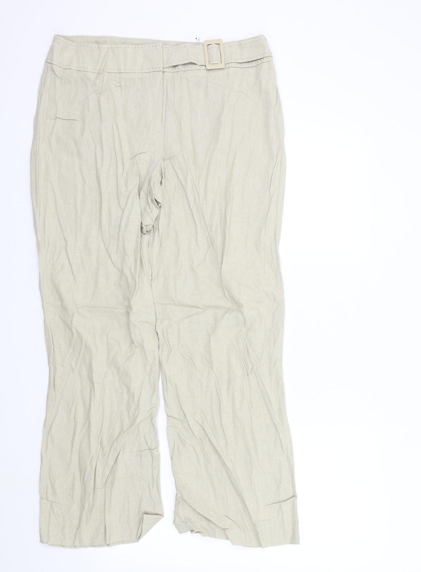 M&S Womens Beige   Trousers  Size 14 L28 in