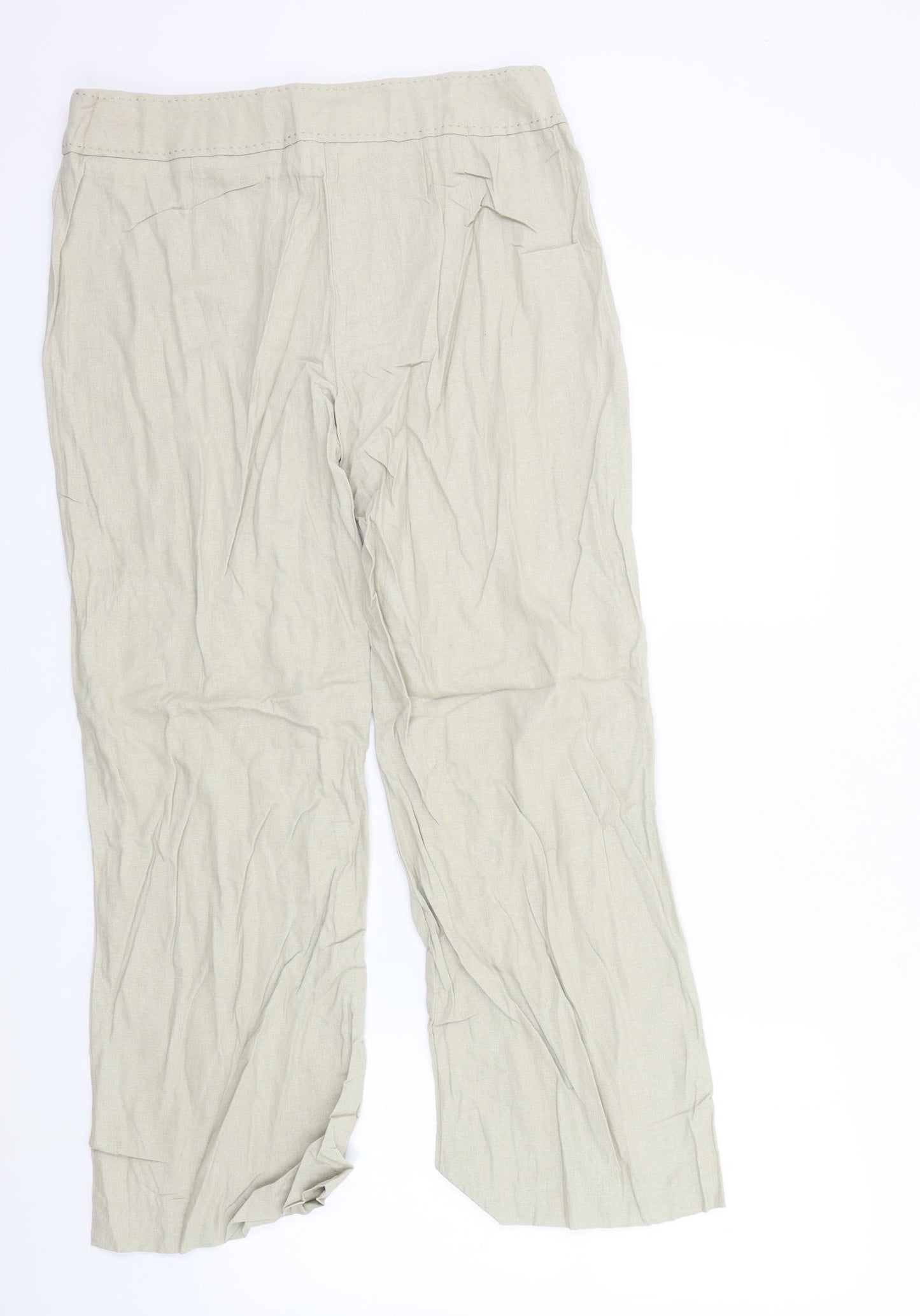 M&S Womens Beige   Trousers  Size 14 L28 in