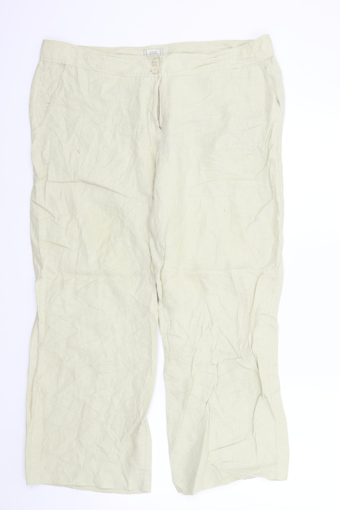 Premium Collection Womens Beige   Trousers  Size 16 L26 in