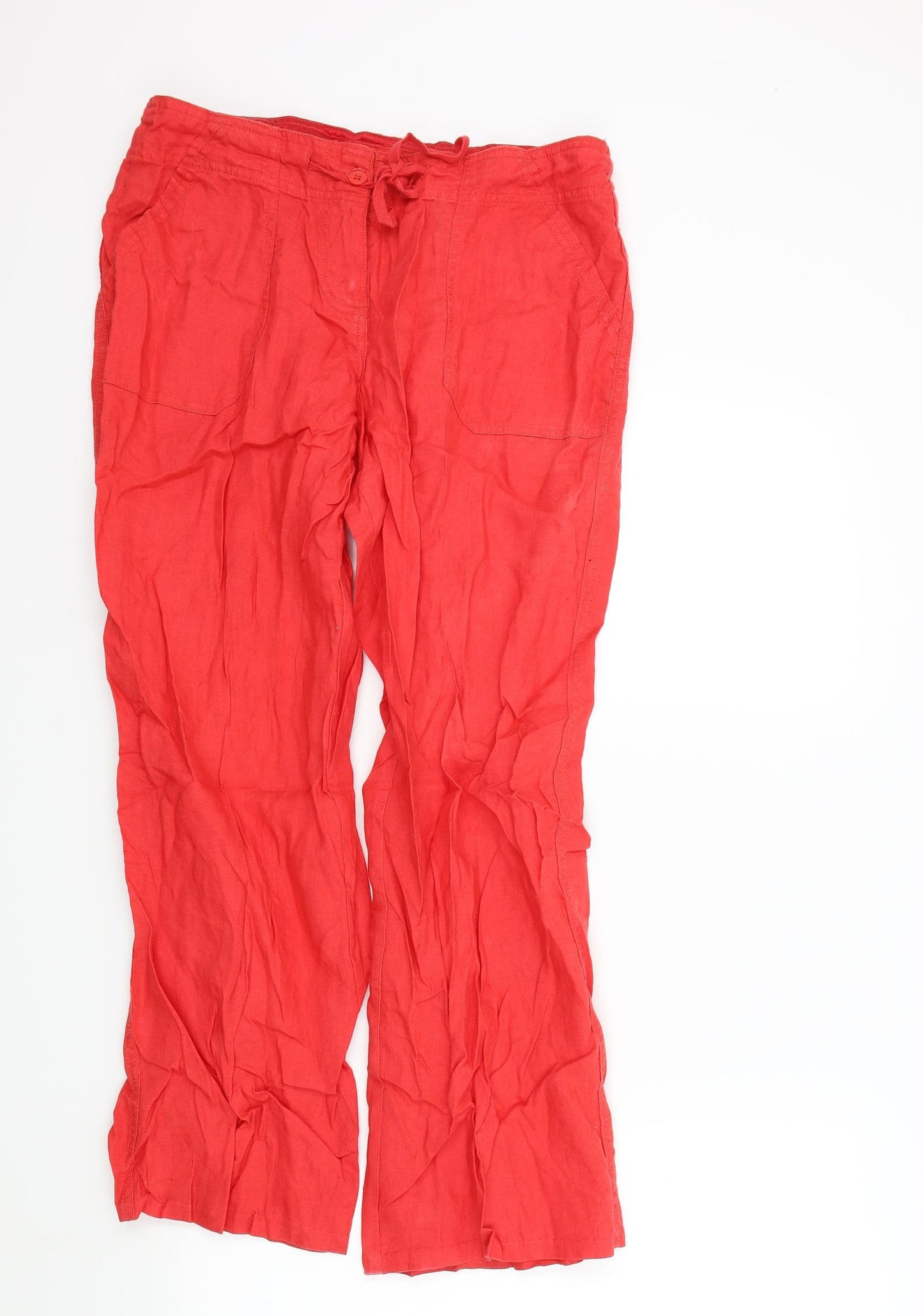 Primark Womens Red   Trousers  Size 10 L28 in