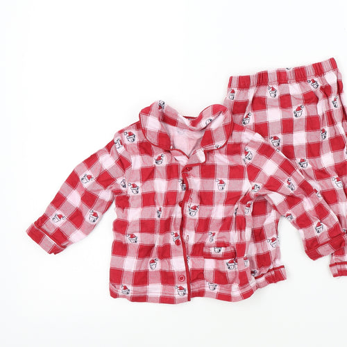 George Boys Red Geometric  Babydoll Pyjama Set Size 6-9 Months