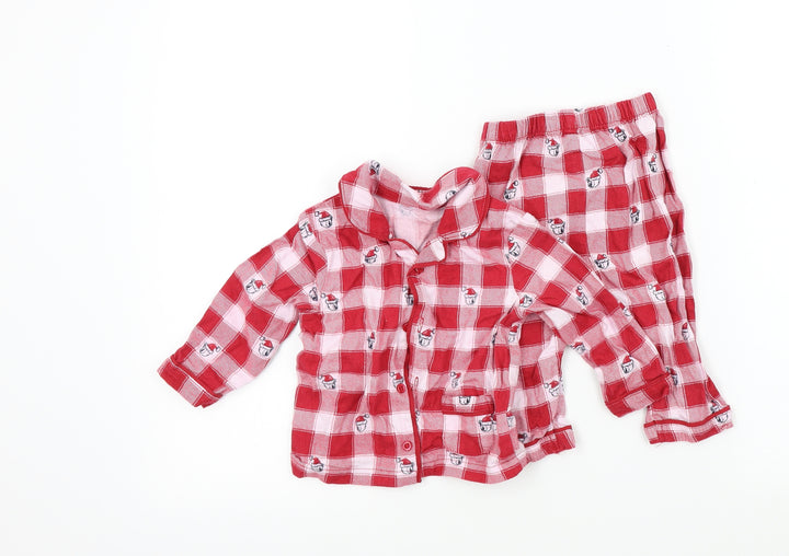 George Boys Red Geometric  Babydoll Pyjama Set Size 6-9 Months