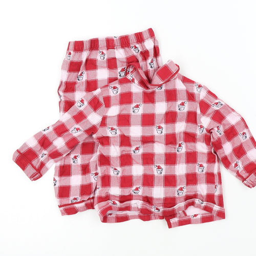 George Boys Red Geometric  Babydoll Pyjama Set Size 6-9 Months