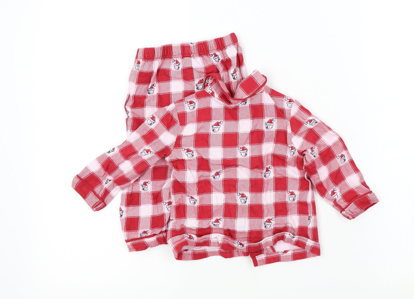 George Boys Red Geometric  Babydoll Pyjama Set Size 6-9 Months