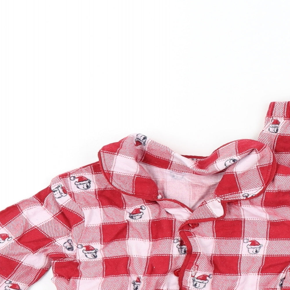 George Boys Red Geometric  Babydoll Pyjama Set Size 6-9 Months