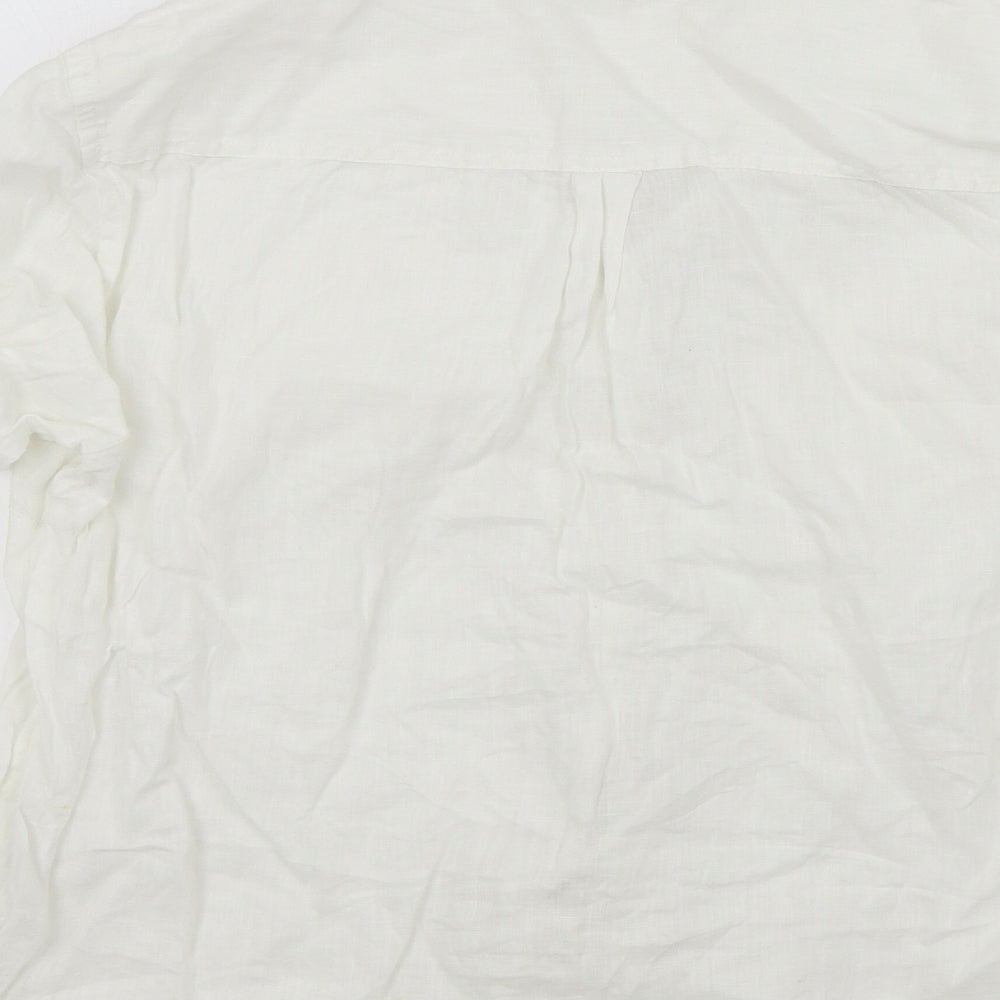 M&Co Womens White Colourblock  Basic Blouse Size 20