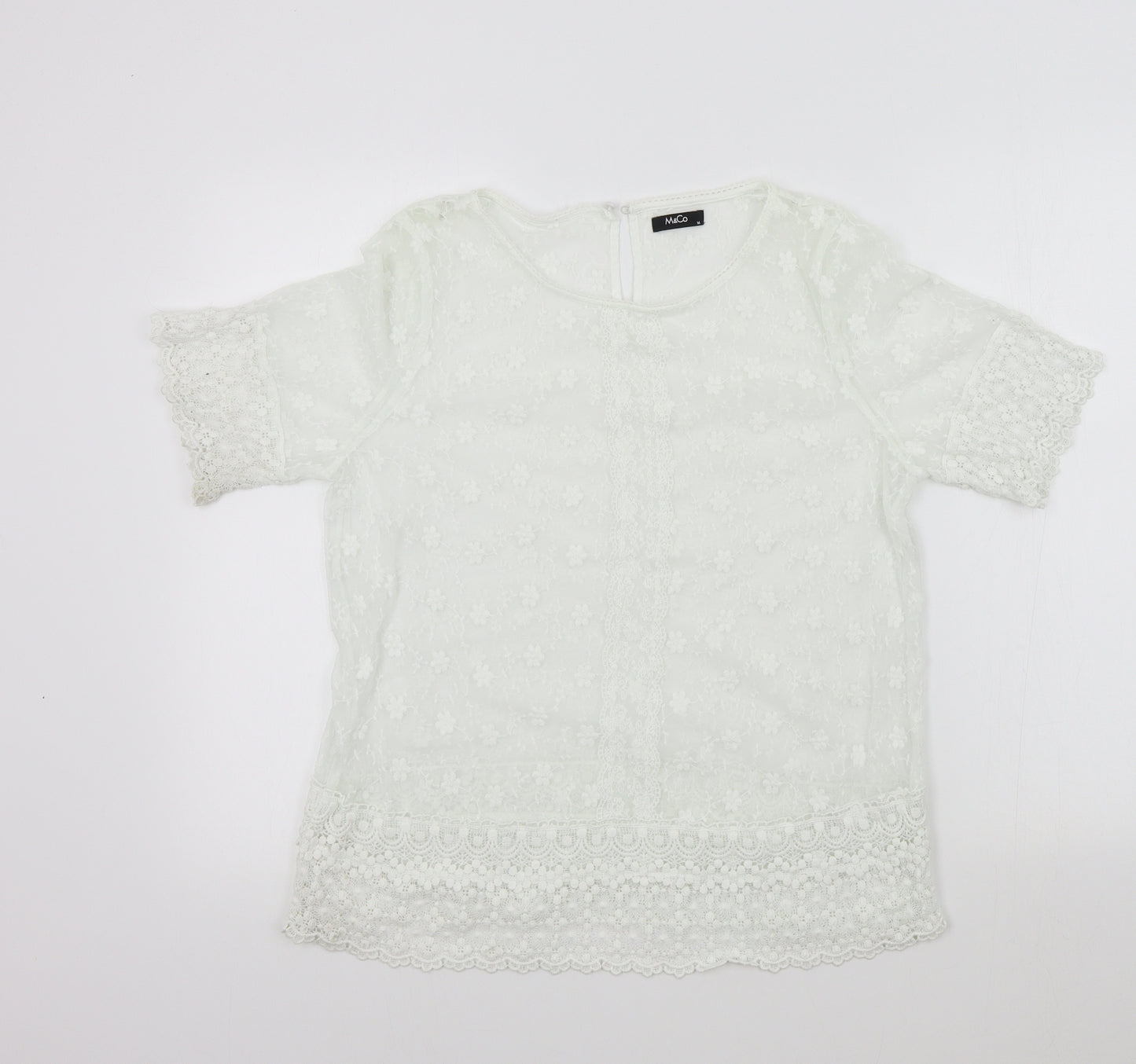 M&Co Womens White   Basic Blouse Size 14