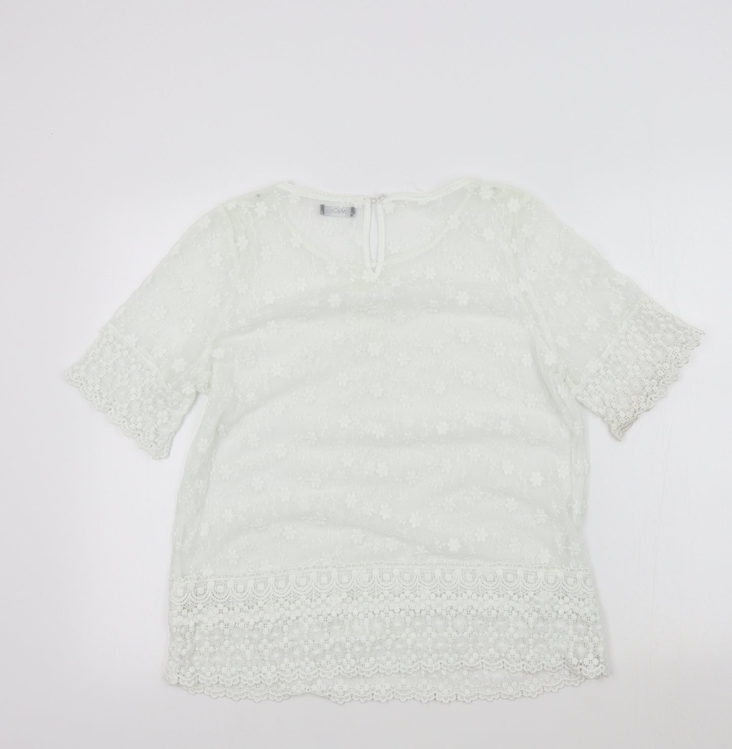 M&Co Womens White   Basic Blouse Size 14