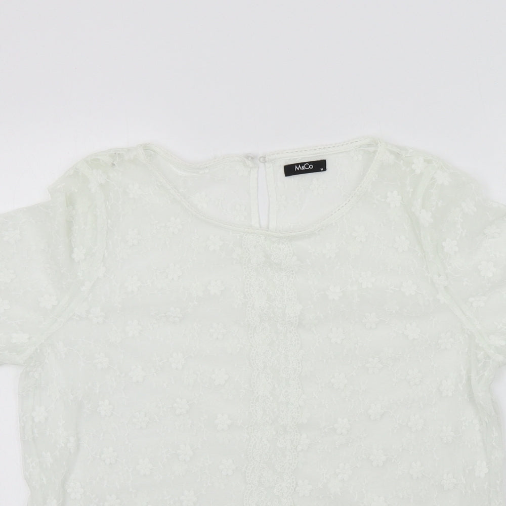 M&Co Womens White   Basic Blouse Size 14