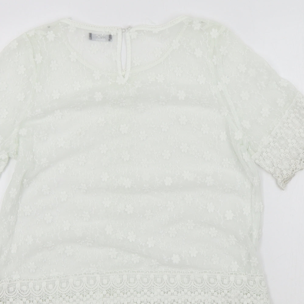 M&Co Womens White   Basic Blouse Size 14