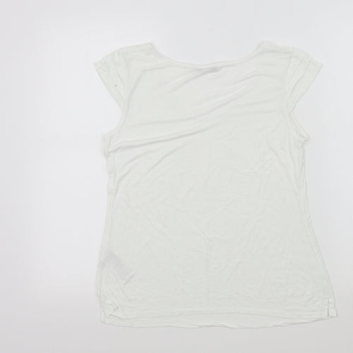 Oasis Womens White Colourblock  Basic T-Shirt Size S