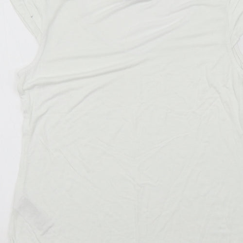 Oasis Womens White Colourblock  Basic T-Shirt Size S