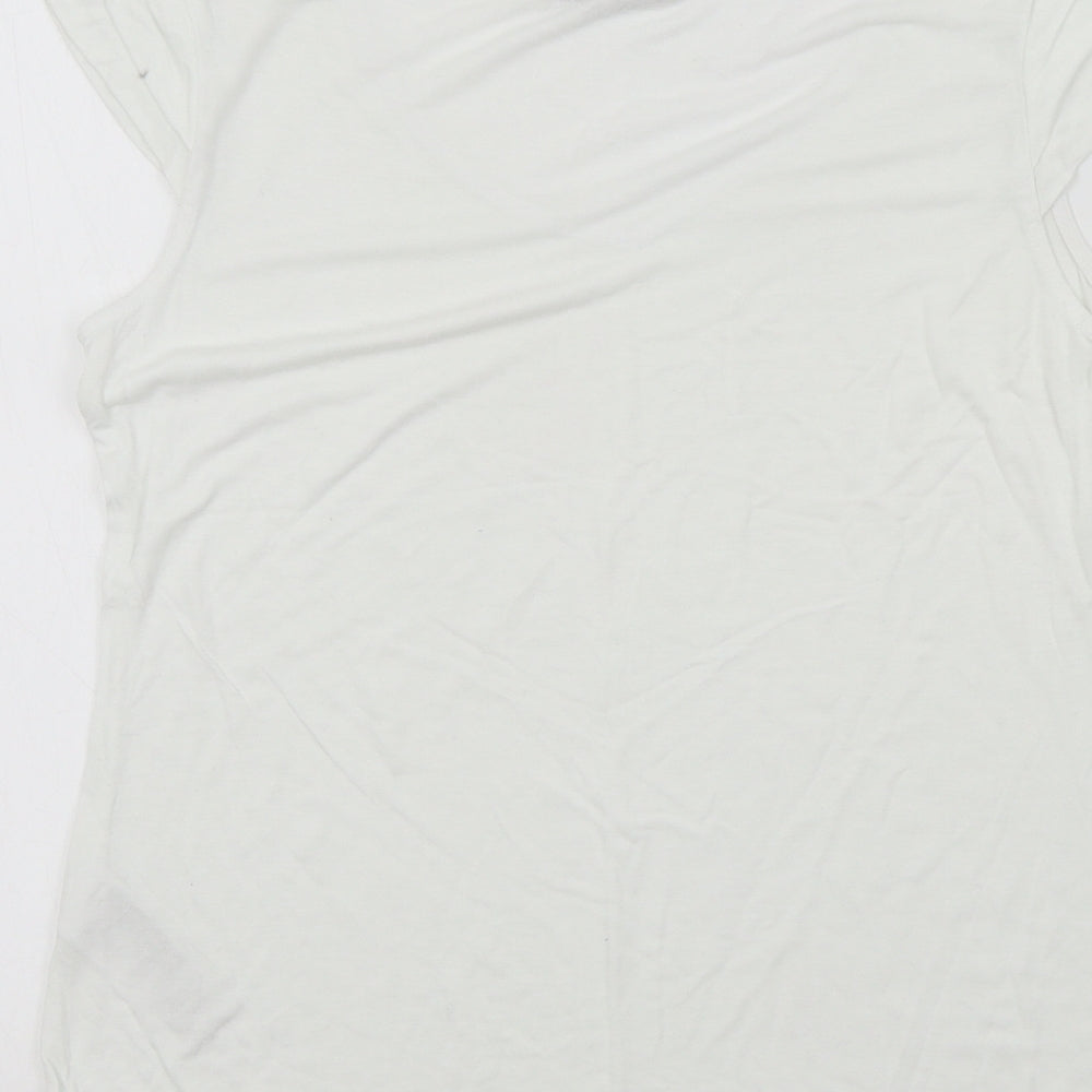 Oasis Womens White Colourblock  Basic T-Shirt Size S