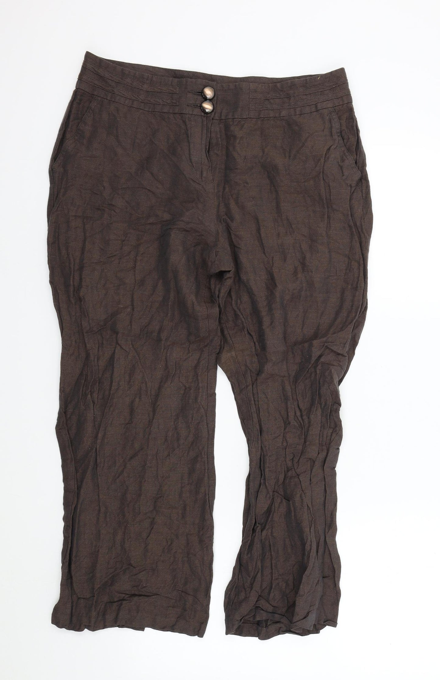 m&s Womens Brown   Trousers  Size 14 L26 in