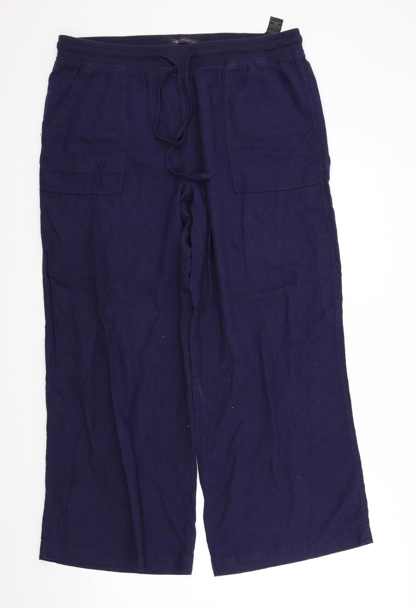 M&S Womens Black   Trousers  Size 16 L27 in