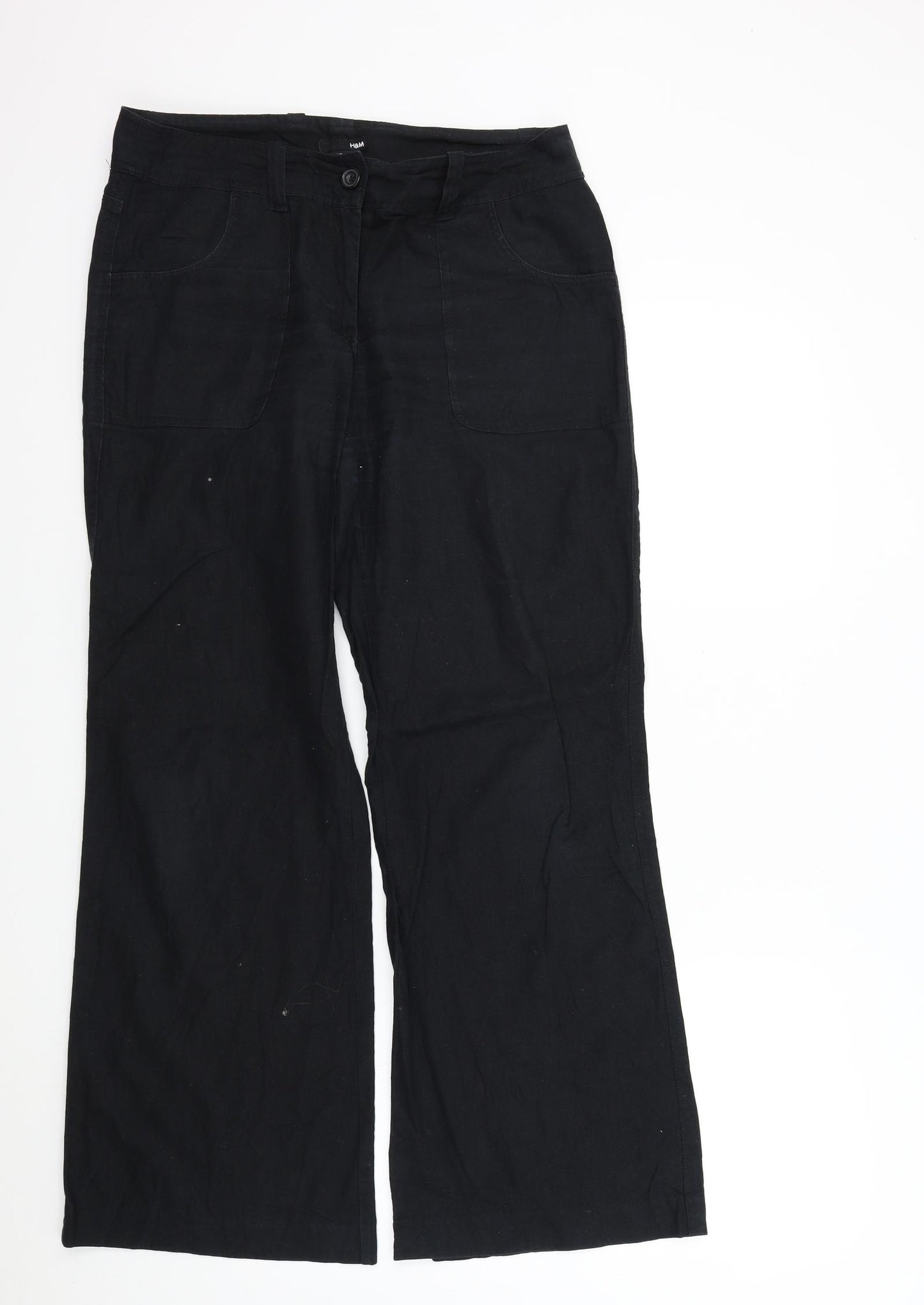H&M Womens Black   Trousers  Size 12 L30 in
