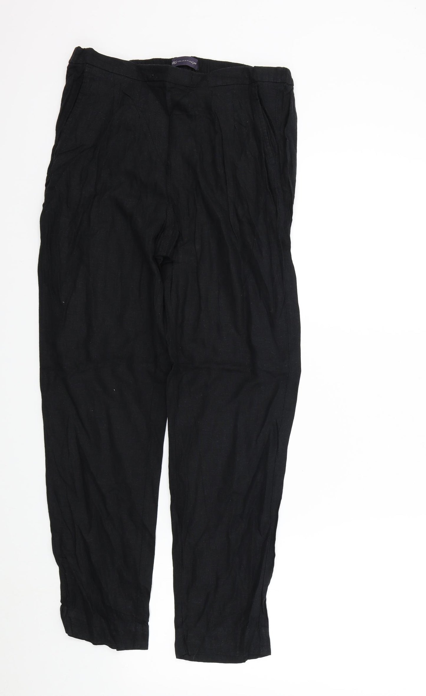 M&S Womens Black   Trousers  Size 10 L28 in