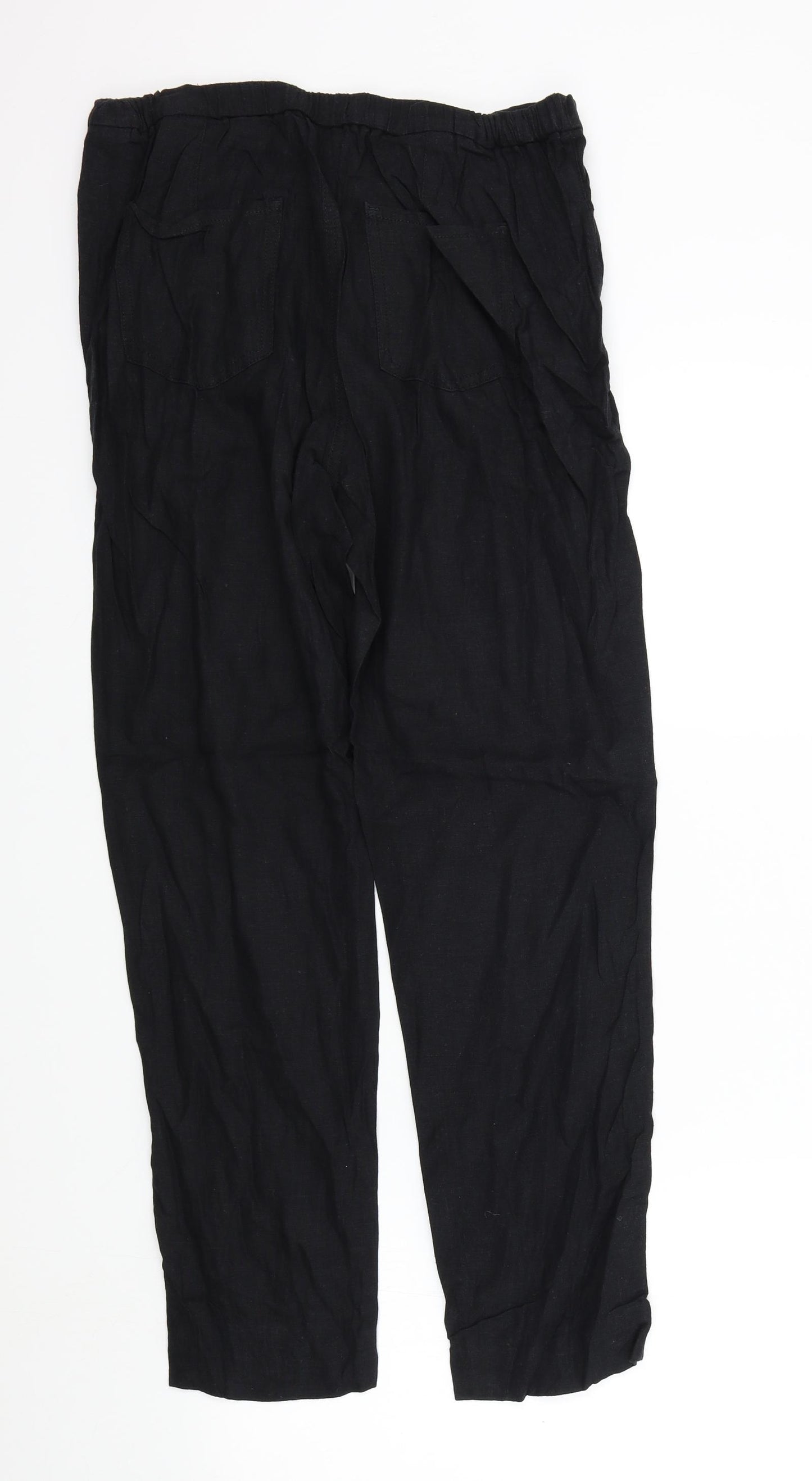 M&S Womens Black   Trousers  Size 10 L28 in