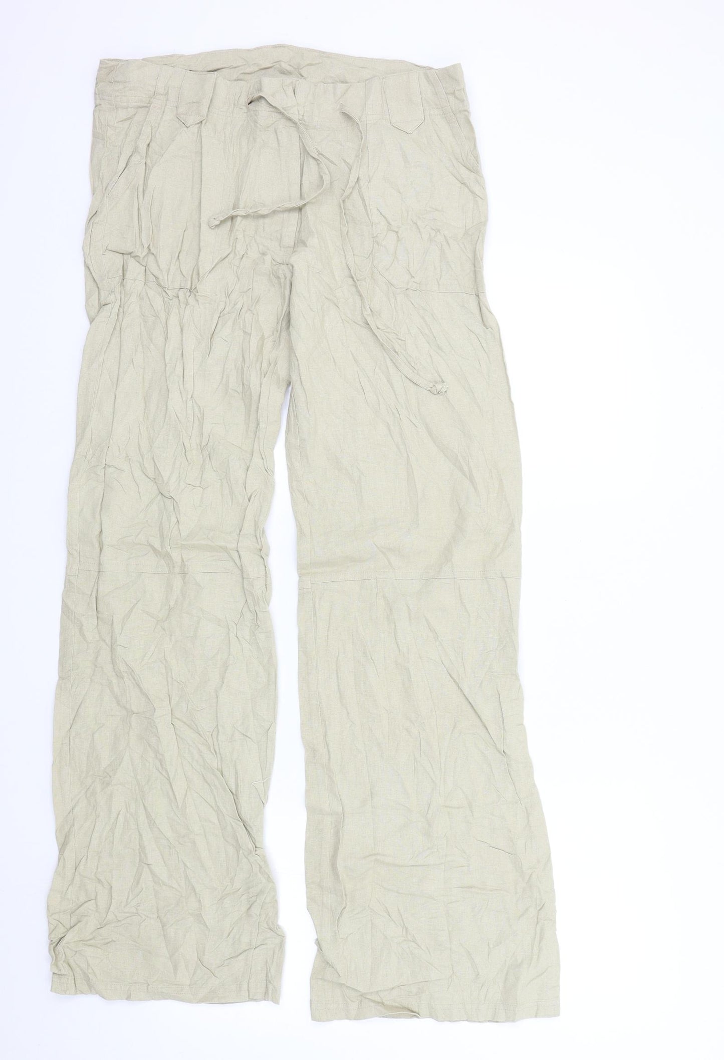 CARAMELLE Womens Beige   Trousers  Size M L32 in