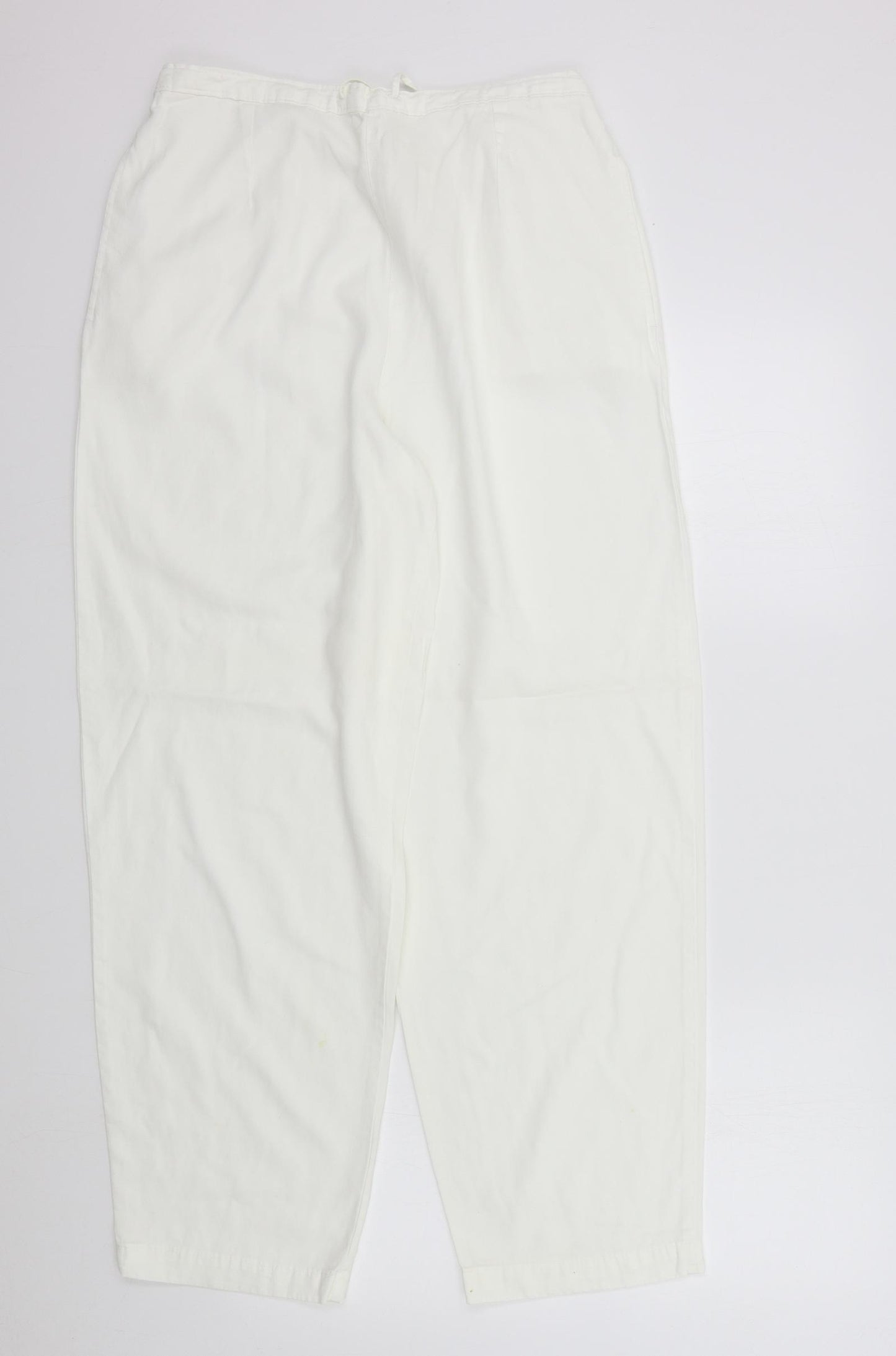 M&S Womens White   Trousers  Size 16 L29 in