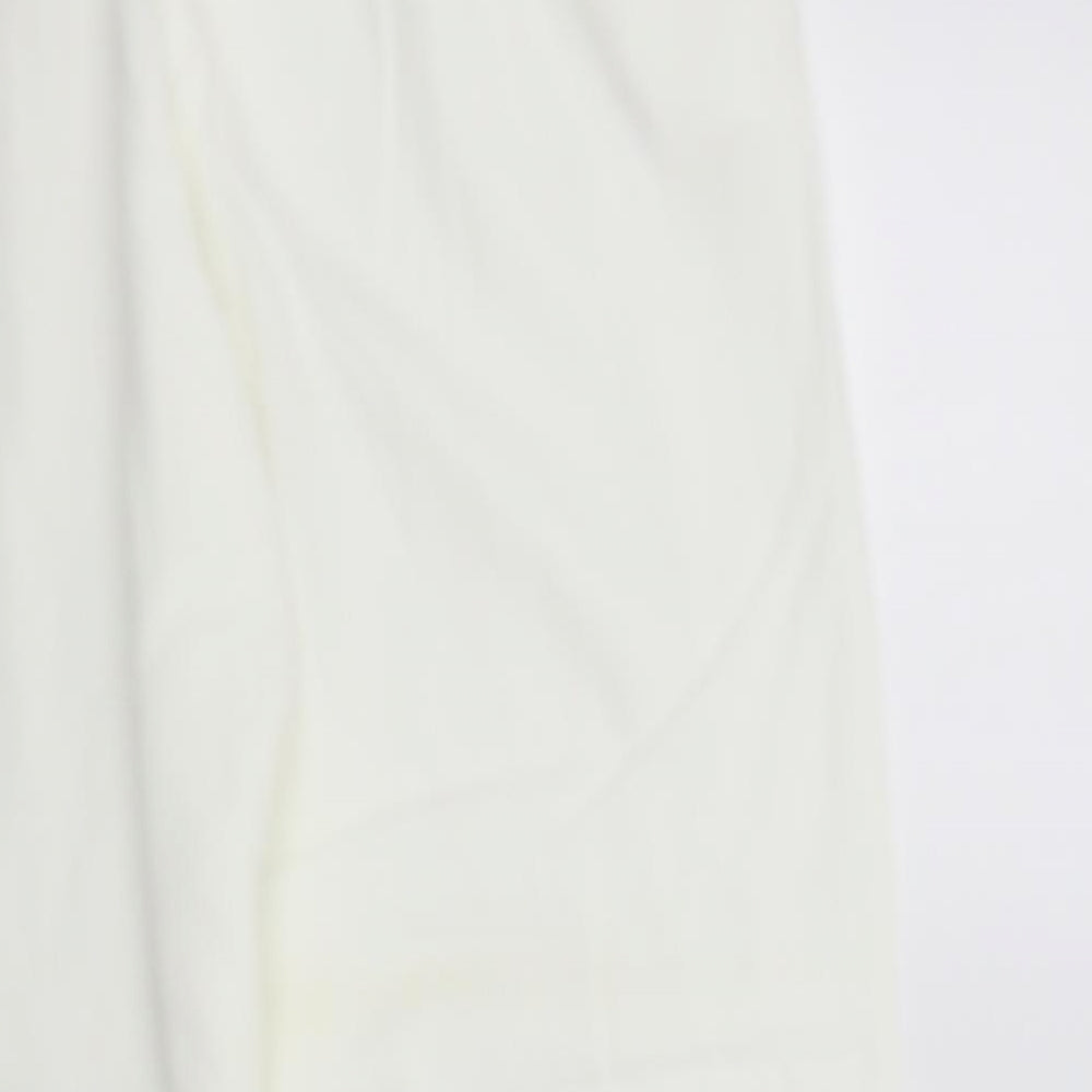 M&S Womens White   Trousers  Size 16 L29 in