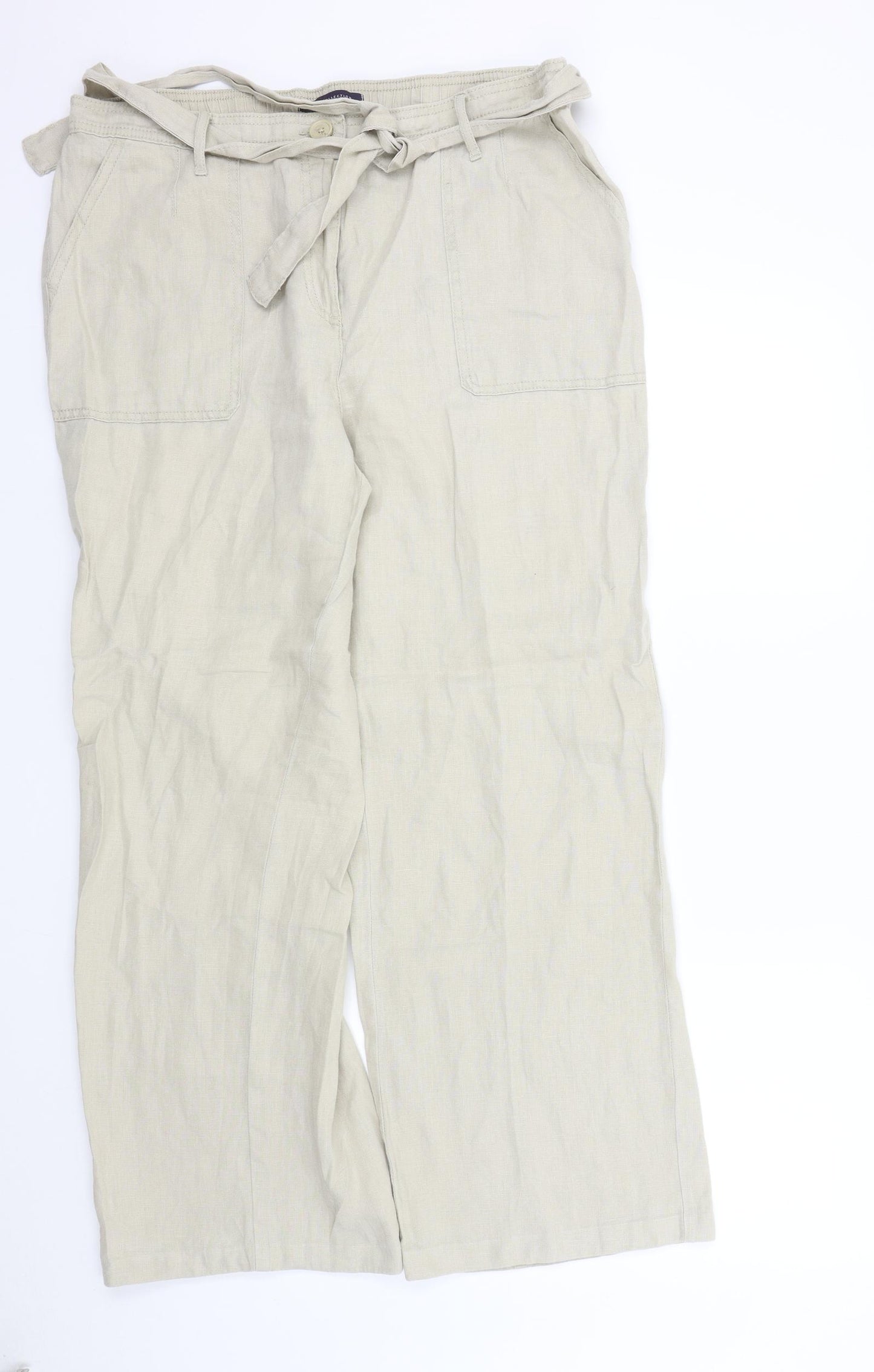 M&S Womens Beige   Trousers  Size 16 L29 in
