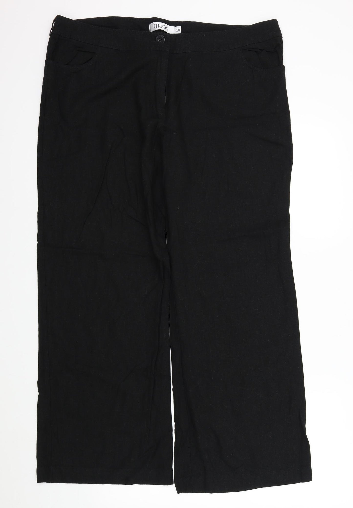 M&Co Womens Black   Trousers  Size 20 L29 in