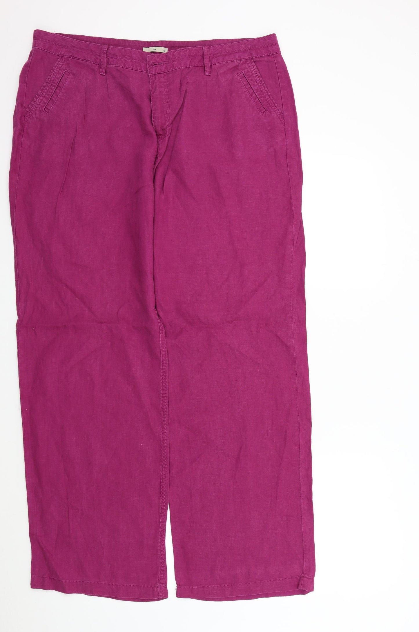 TU Womens Pink   Trousers  Size 16 L31 in