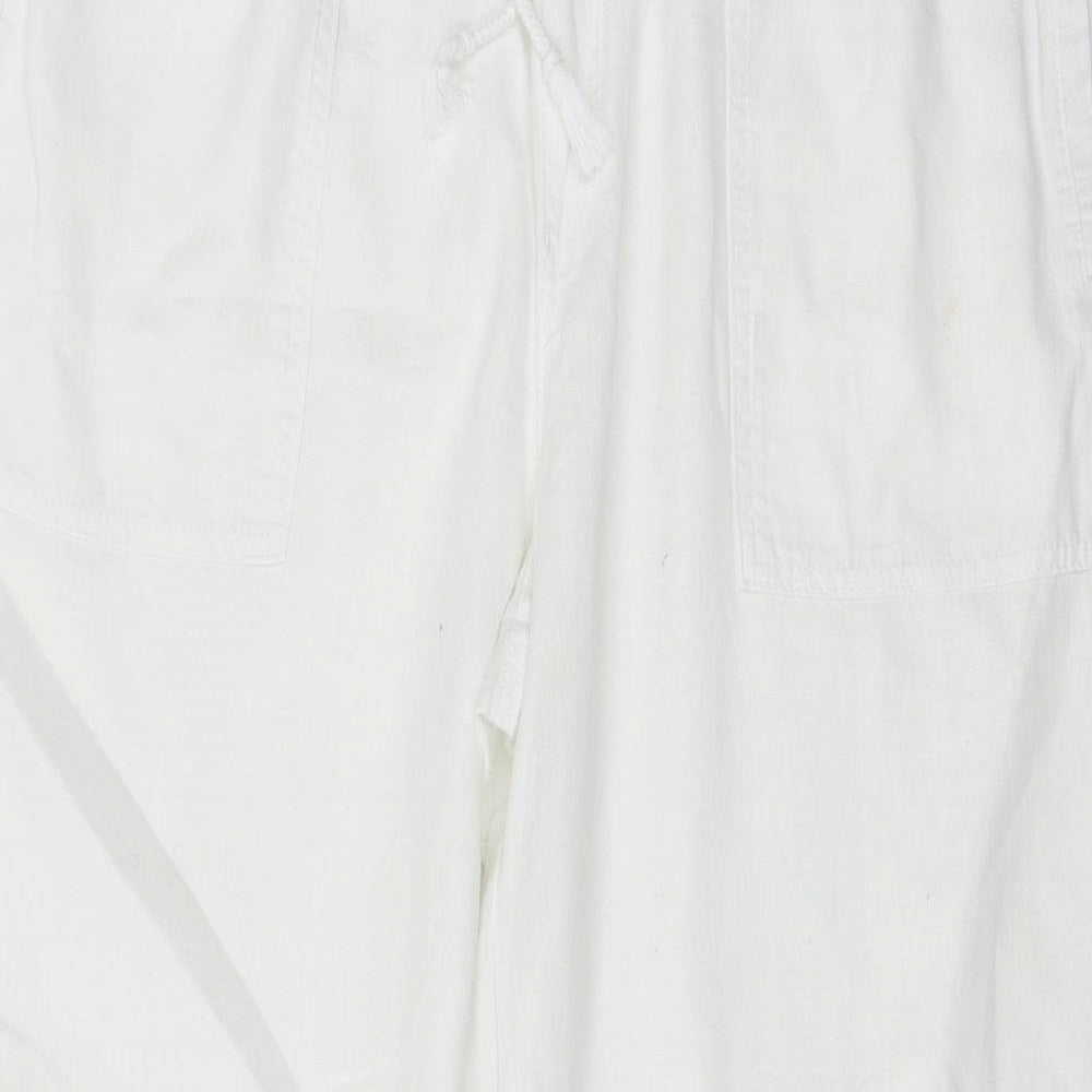 Marks and Spencer Womens White   Trousers  Size 16 L26 in