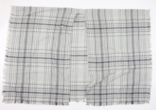 Front view of Next women’s grey plaid knit shawl/wrap
