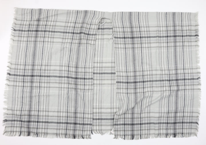 NEXT Womens Grey Plaid Knit  Shawl/Wrap