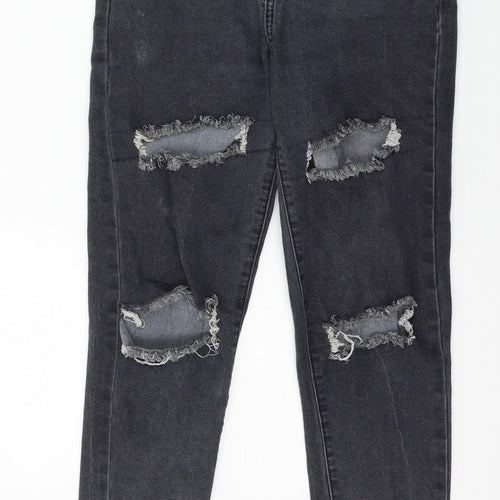 PRETTYLITTLETHING Womens Grey  Denim Skinny Jeans Size 8 L26 in