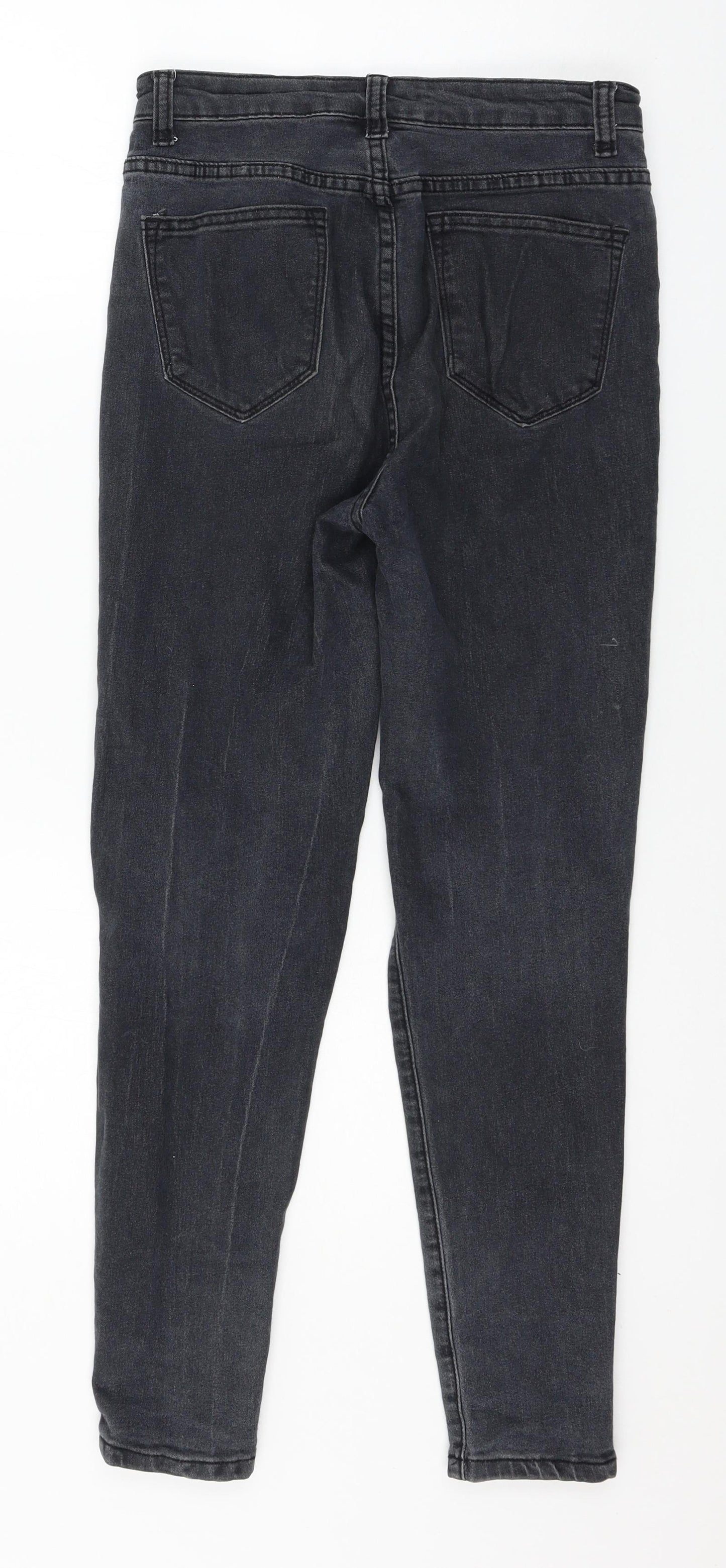PRETTYLITTLETHING Womens Grey  Denim Skinny Jeans Size 8 L26 in
