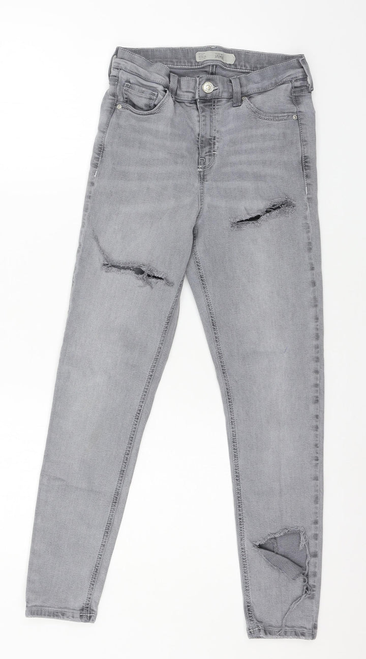 Topshop Womens Grey Denim Skinny Jeans Size 26 in L30 in