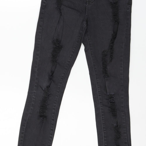 16 Womens Grey  Denim Skinny Jeans Size 6 L26 in