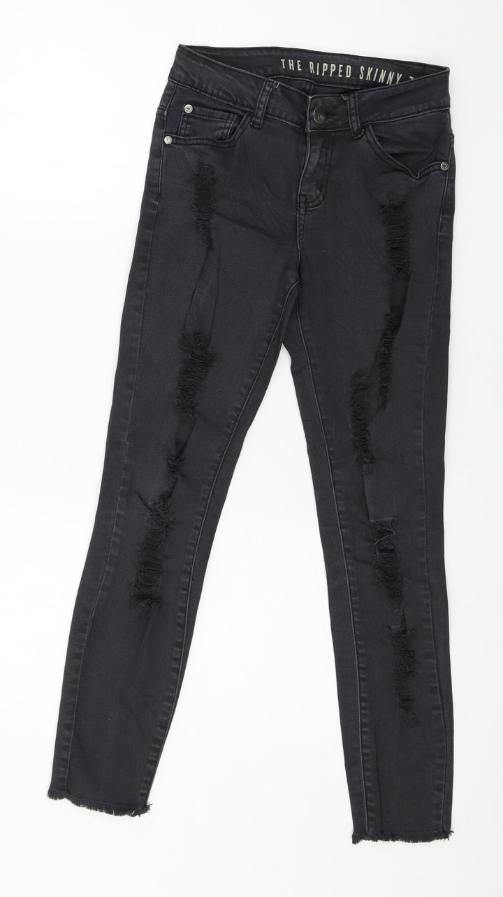 16 Womens Grey Denim Skinny Jeans Size 6 L26 in